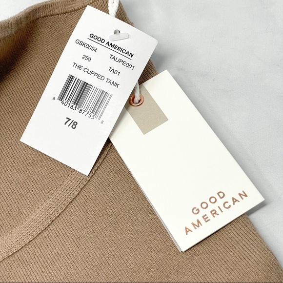 NWT Good American "Cupped Crop Top" Ribbed Knit Scoopneck Nude Bustier Plus 2X - Picture 5 of 12